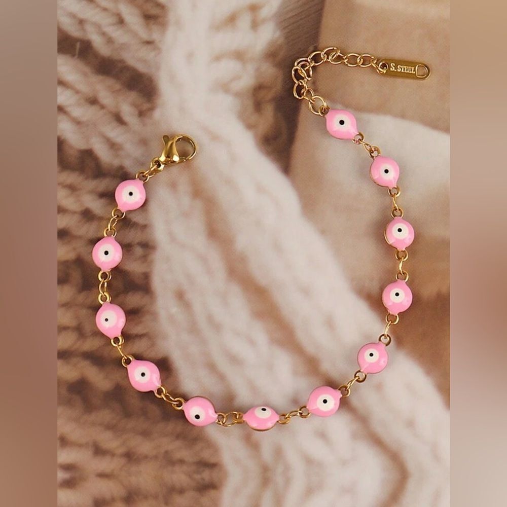 Pink Evil Eye Bracelet Q47